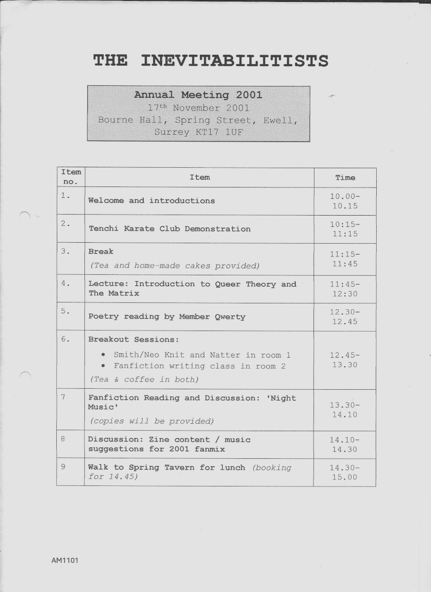Scan of an Annual Meeting agenda