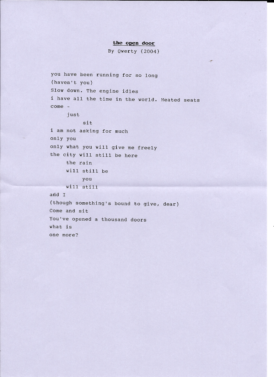 Scan of the open door