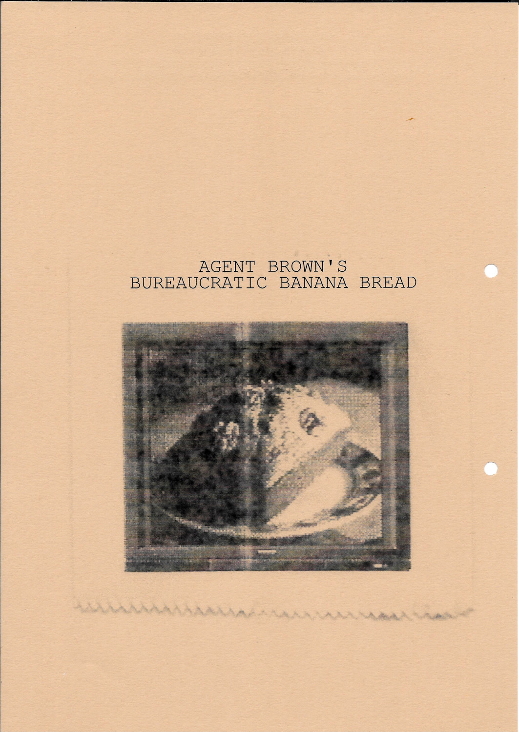 Back of recipe card - Agent Brown’s Bureaucratic Banana Bread