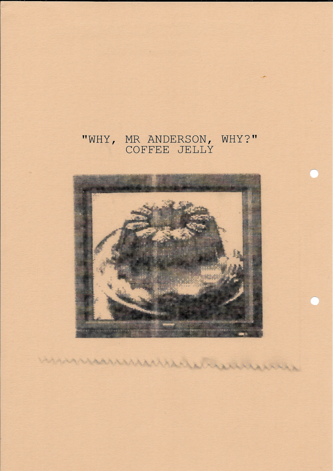 Back of recipe card - Why, Mr Anderson, Why? Coffee Jelly