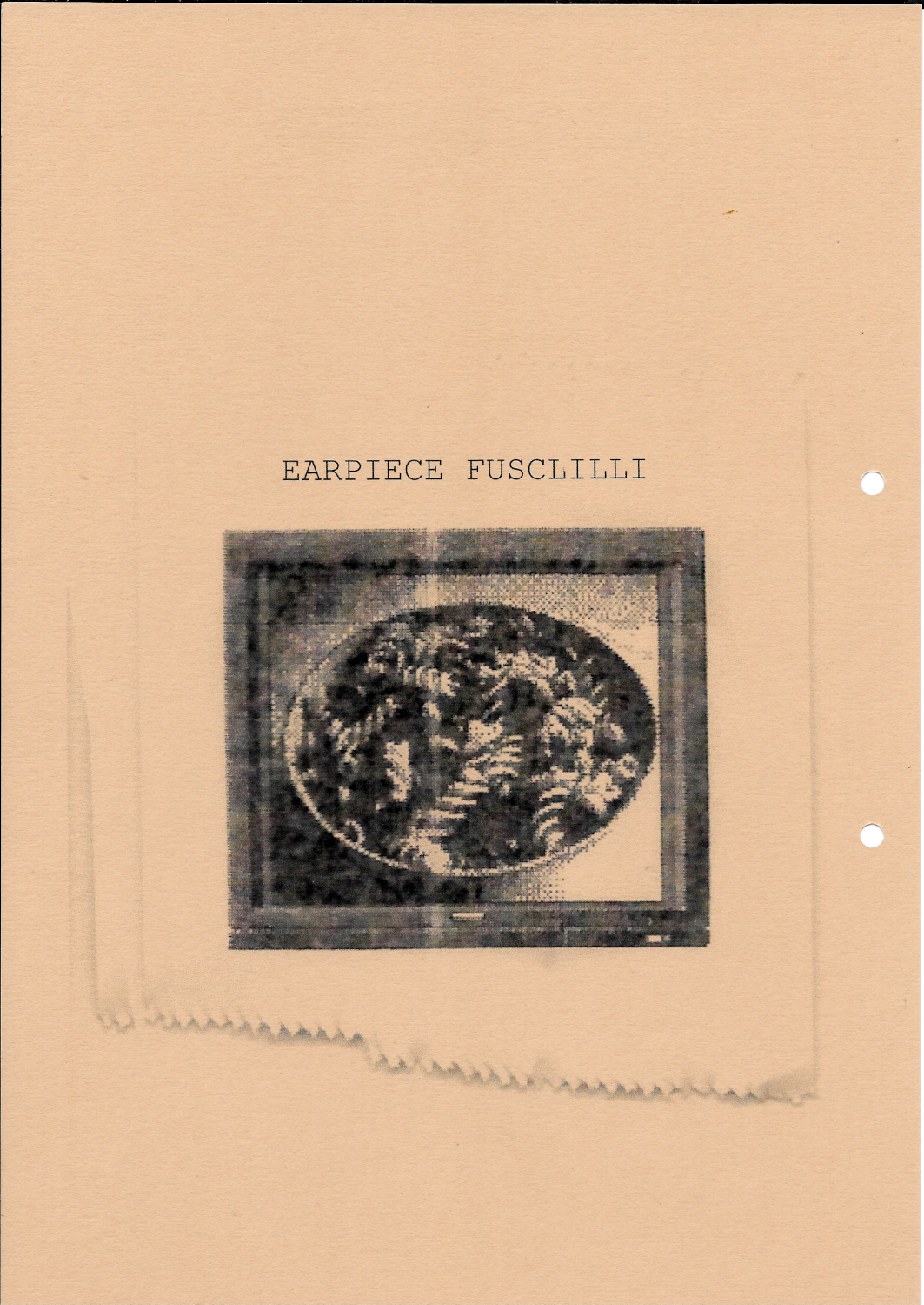 Back of recipe card - Earpiece Fuscilli