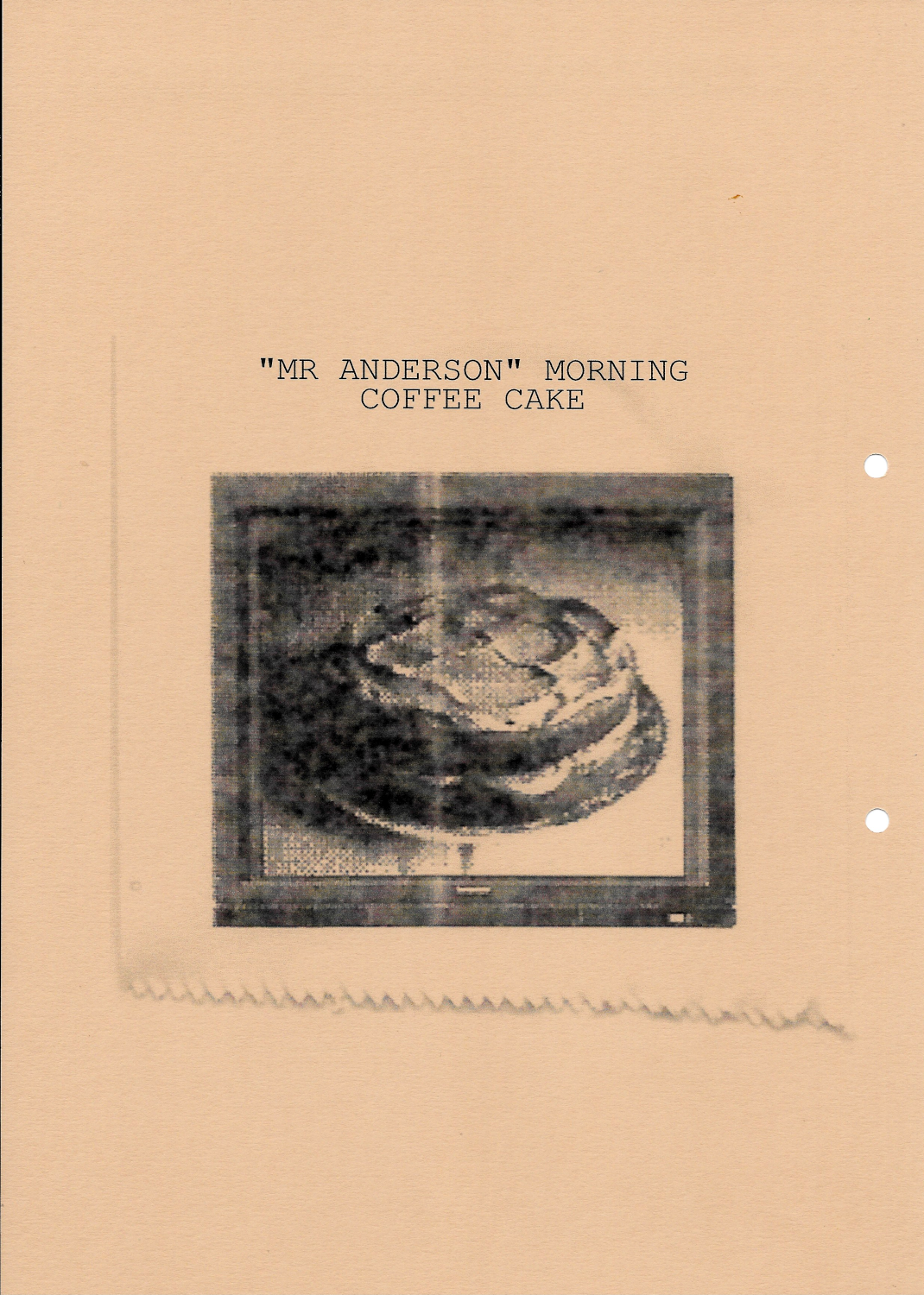 Back of recipe card - Mr Anderson Morning Coffee Cake