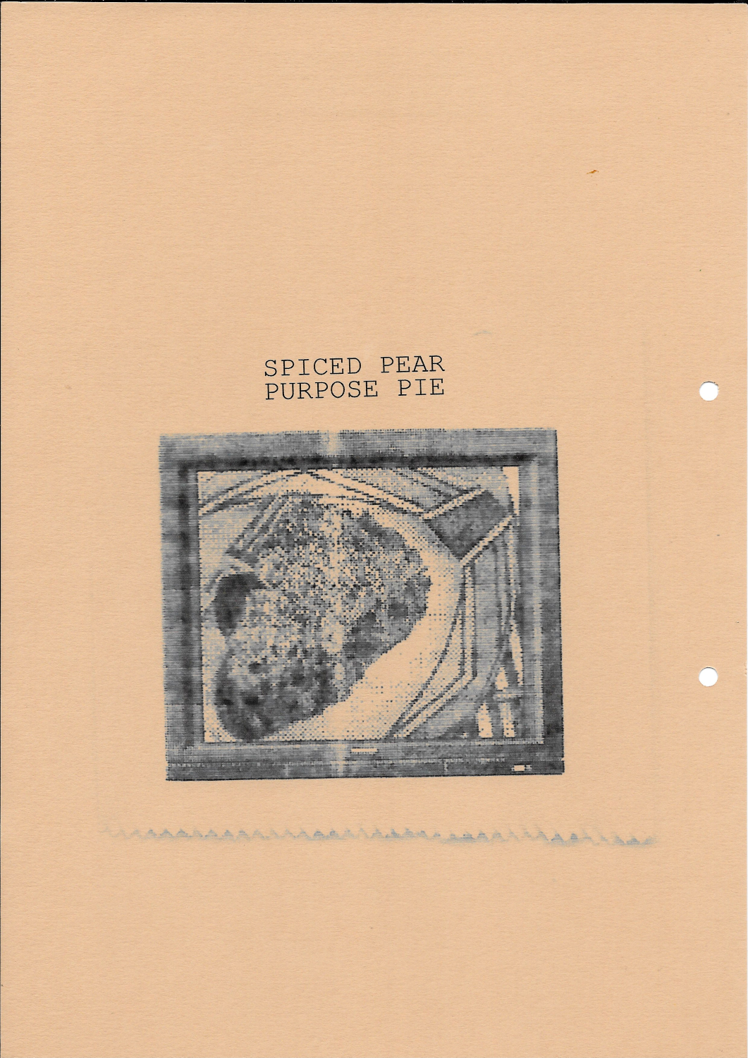 Back of recipe card - Spiced Pear Purpose Pie