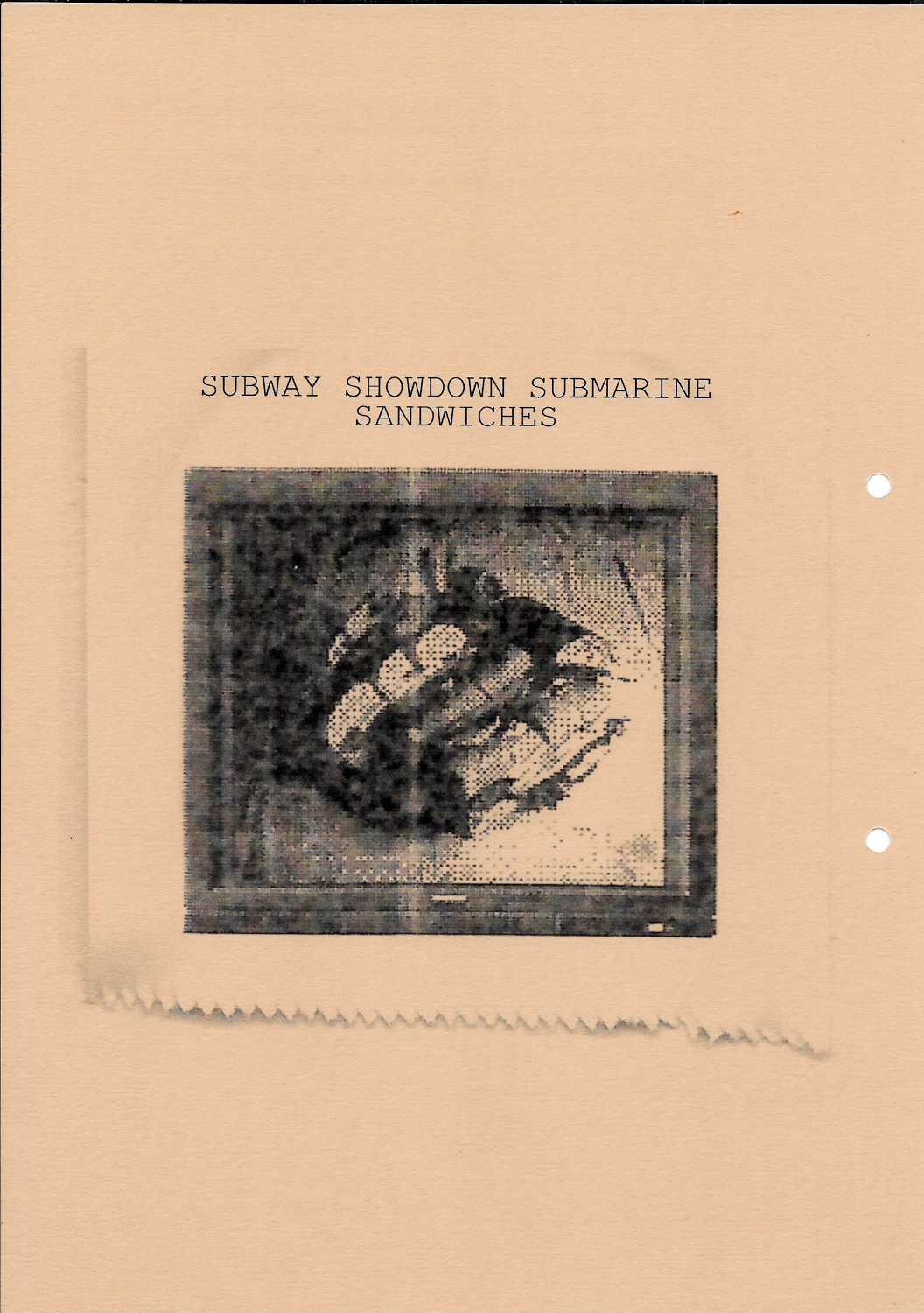 Back of recipe card - Subway Showdown Submarine Sandwiches