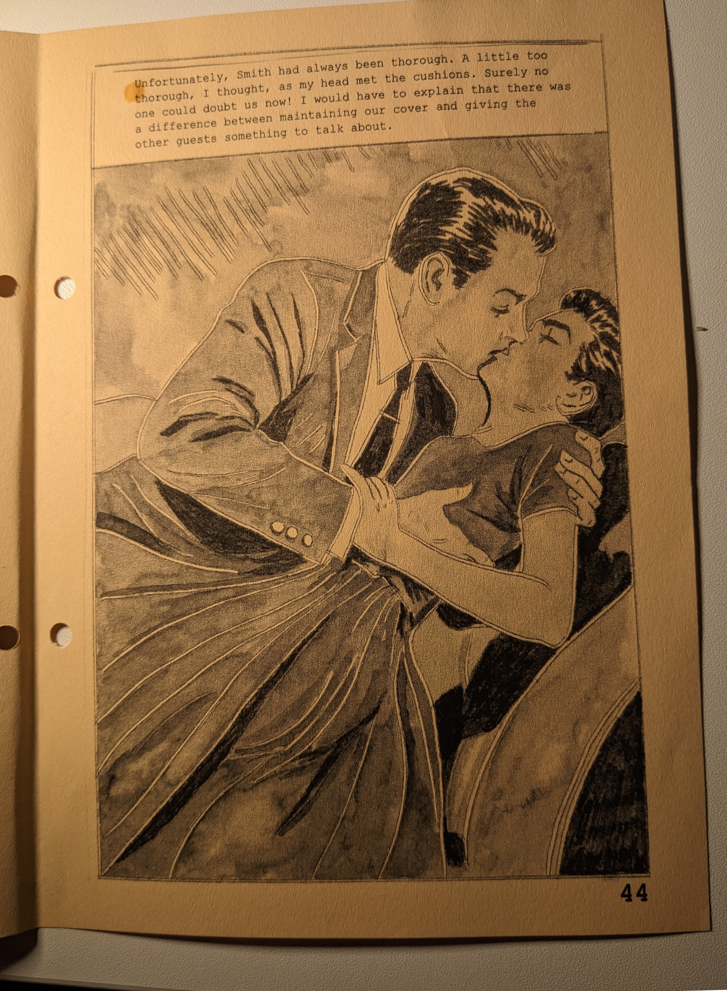 One of the panels as it appears in the zine