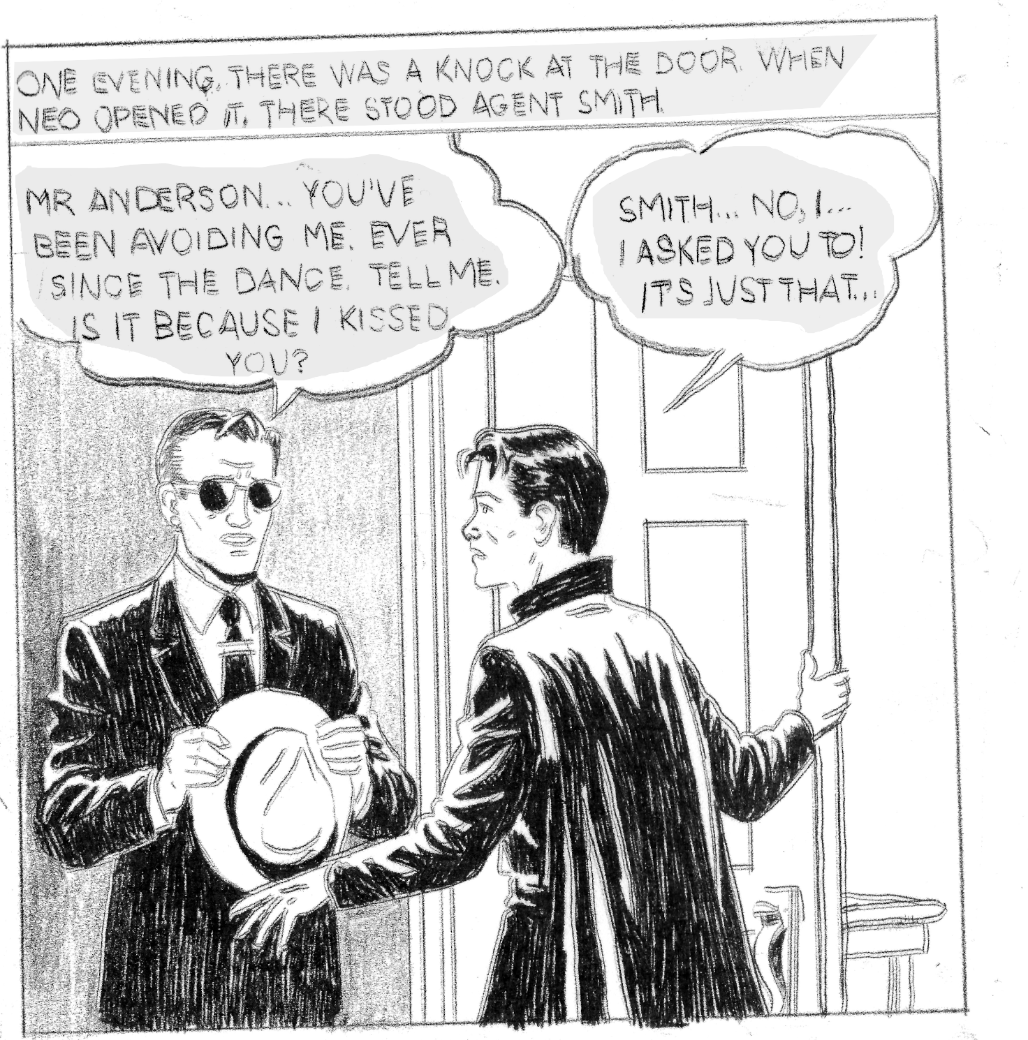 Sketch comic panel