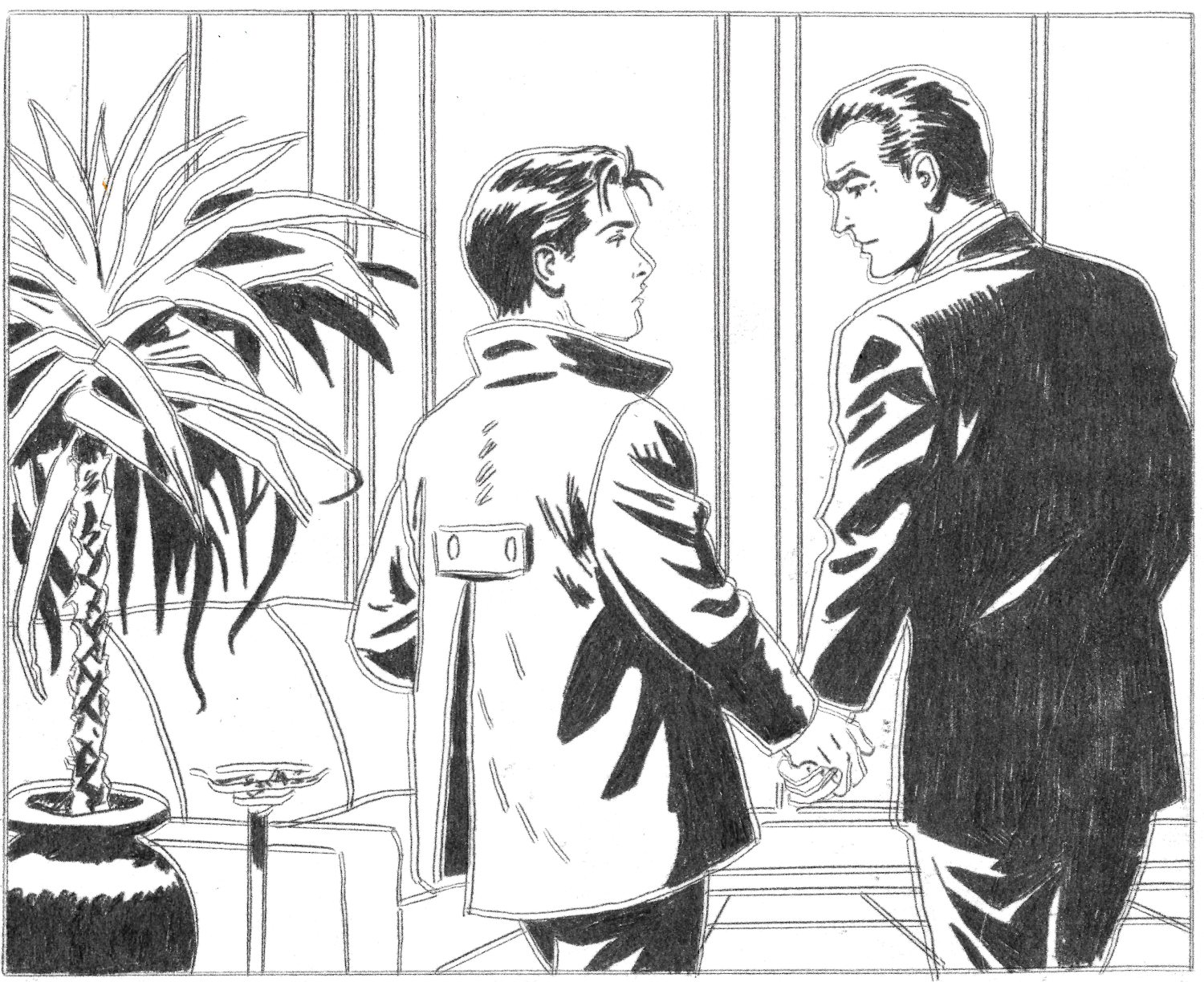 Sketch comic panel