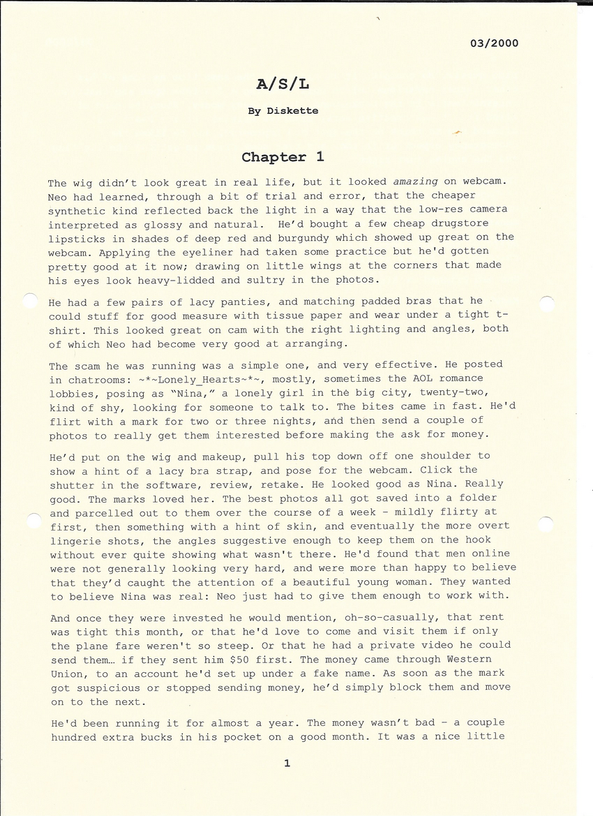Scan of page 1 — A/S/L