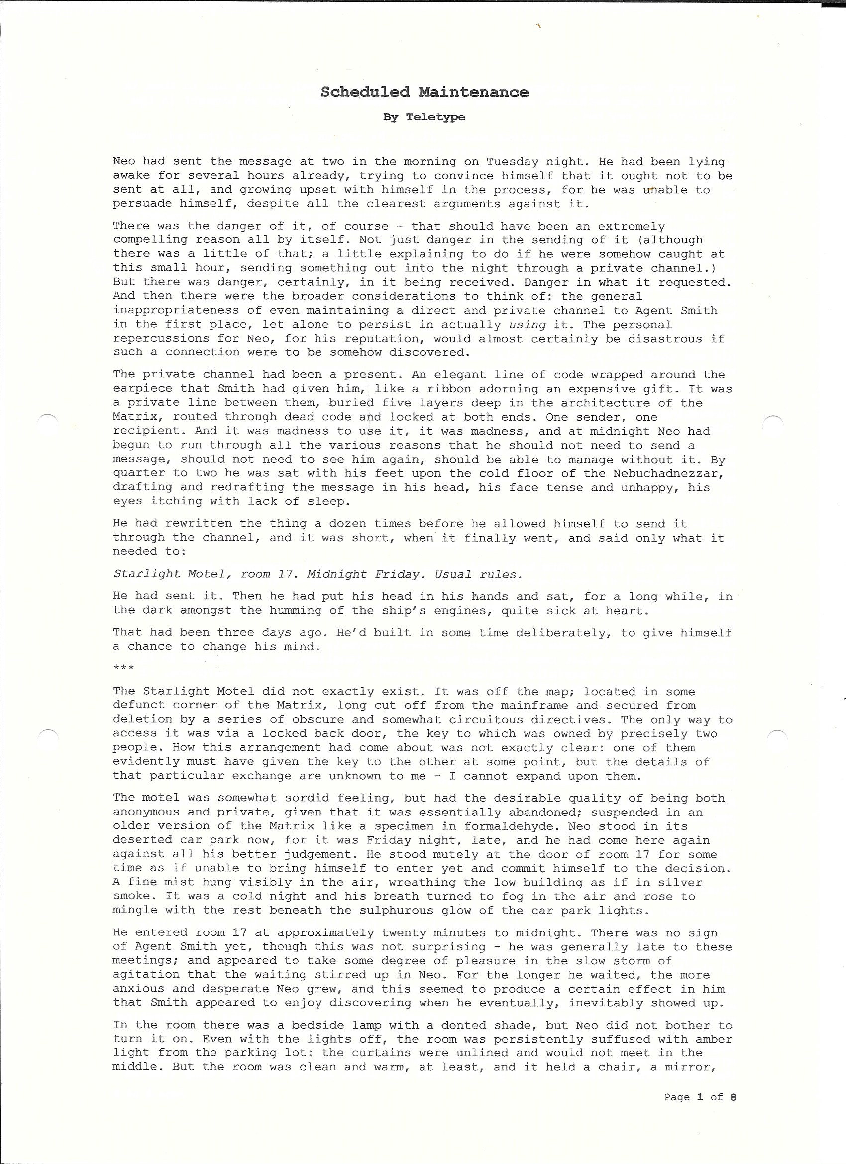 Scan of page 1 — Scheduled Maintenance